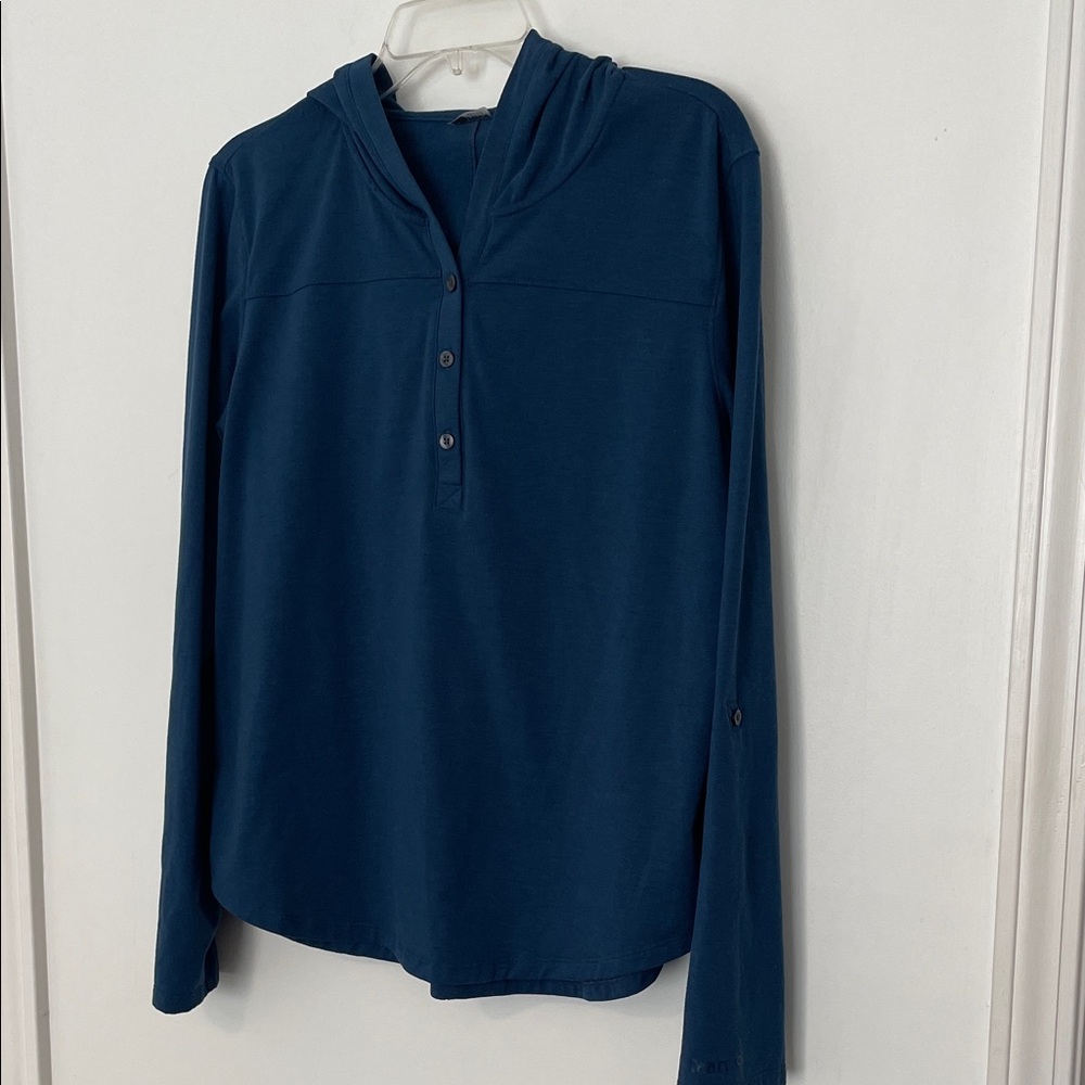 Marmot Blue Rory Hooded Sweatshirt Henley size XL - Picture 11 of 11